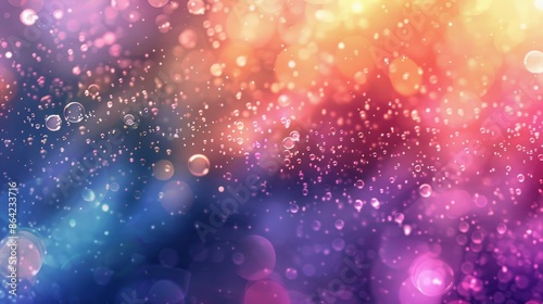 Abstract background with bubble-like patterns in rainbow colors and blurred edges