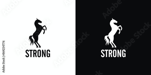 Wild Horse Silhouette for Animal Wildlife  Barn Ranch Farm Logo Design