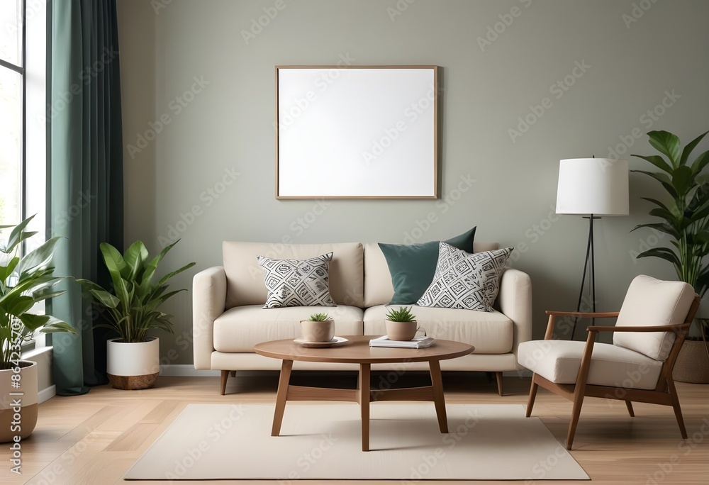 Frame mockup, ISO A paper size. Bedroom poster mockup. Modern interior design. Living room Interior mockup with house background. 3D render Frame mockup, ISO A paper size. Bedroom poster mockup. Modern interior design. Living room Interior mockup with house background. 3D render
