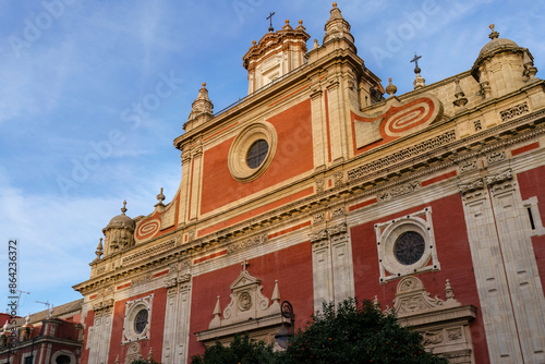 Top part of the Iglesia del Salvador Sevilla,The Church of the Divine Savior in Seville