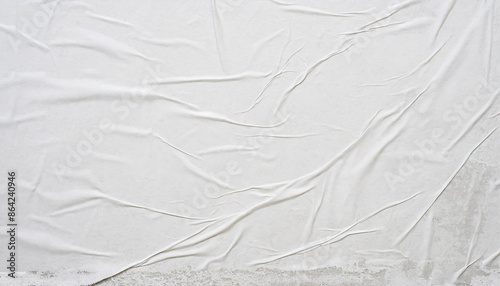 Blank white crumpled and creased paper poster texture background