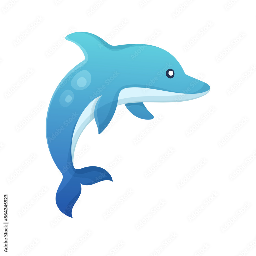 Obraz premium Dolphin funny vector icon image