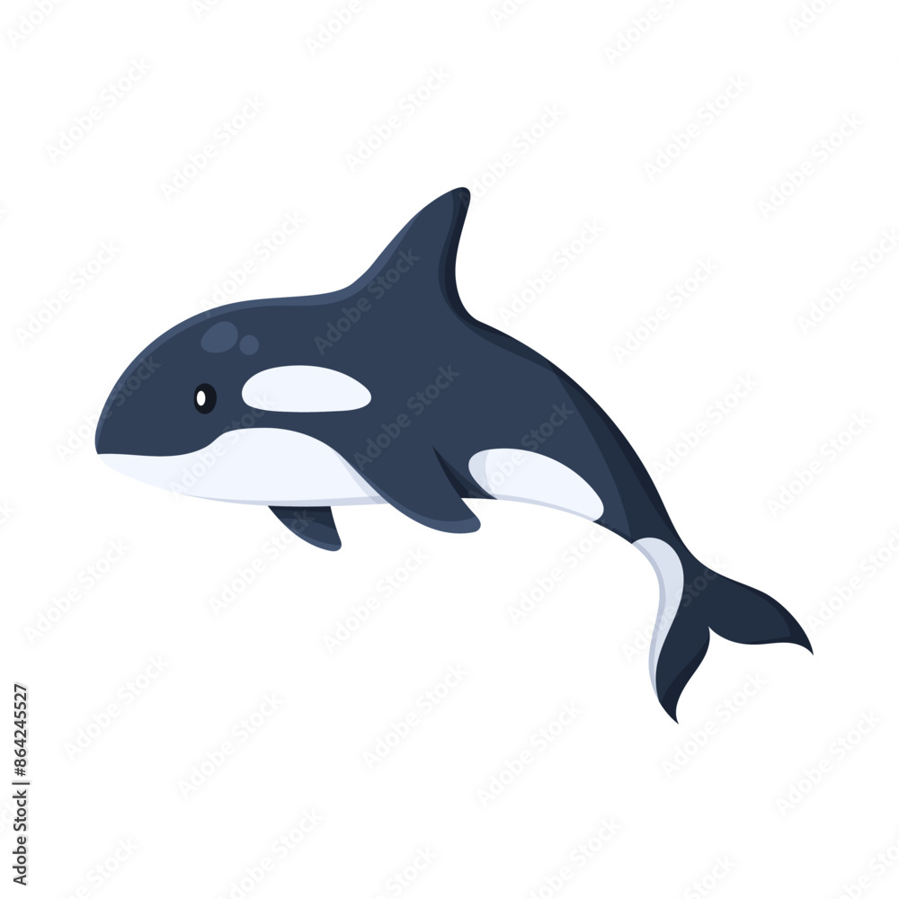 Obraz premium Killer whale funny vector icon image