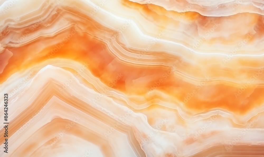 Abstract Orange and White Onyx Stone