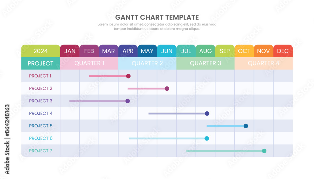 Gantt chart timeline 12 months infographic template design Gantt chart timeline 12 months infographic template design
