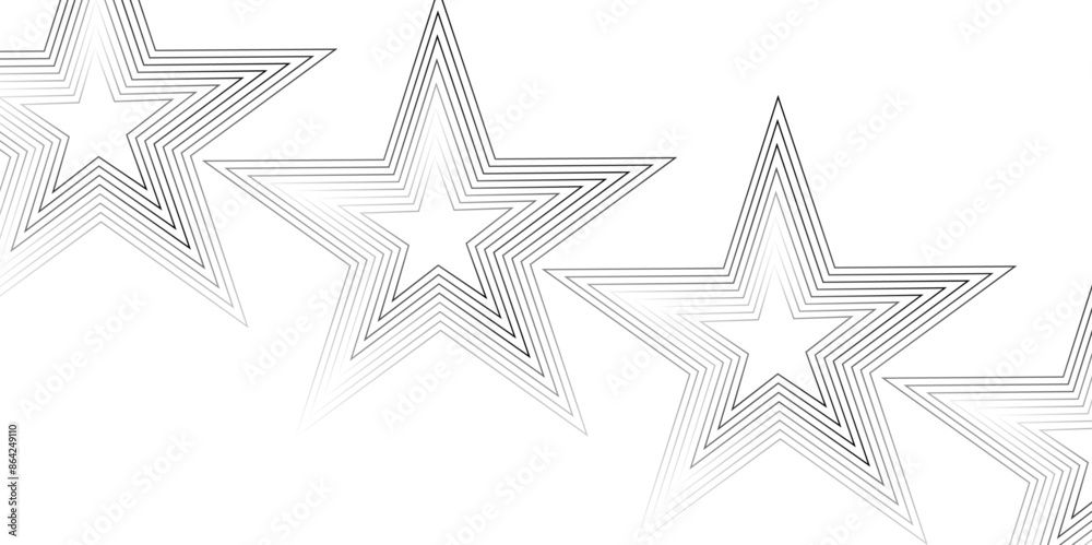 White star shape geometric abstract transparent background. vector gradient gray line abstract pattern Transparent monochrome striped texture, seamless pattern, modern stylish texture.	