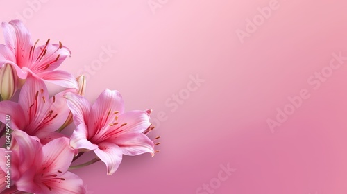 Pink Lilies on a Pastel Background © Nice Seven