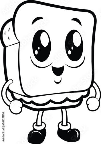 Cartoon funny bakery characters isolated vector illustration
