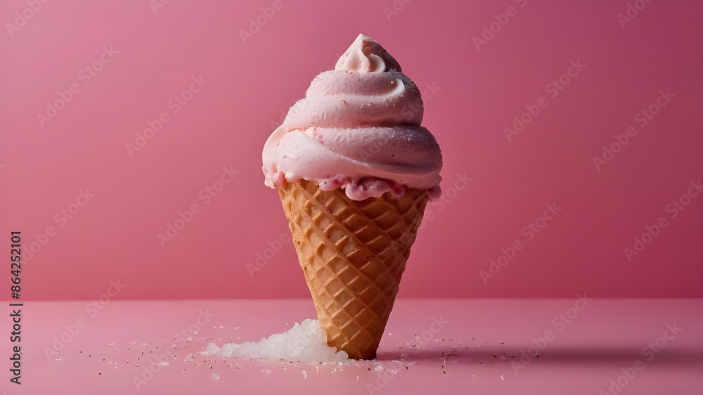 Strawberry Ice Cream Cone with a Sprinkle of Sugar, Delicious Strawberry Ice Cream Cone Topped with Sugar Sprinkles, Sweet Strawberry Ice Cream Cone with a Touch of Sugar, Ice Cream Cone Featuring Str Strawberry Ice Cream Cone with a Sprinkle of Sugar, Delicious Strawberry Ice Cream Cone Topped with Sugar Sprinkles, Sweet Strawberry Ice Cream Cone with a Touch of Sugar, Ice Cream Cone Featuring Str