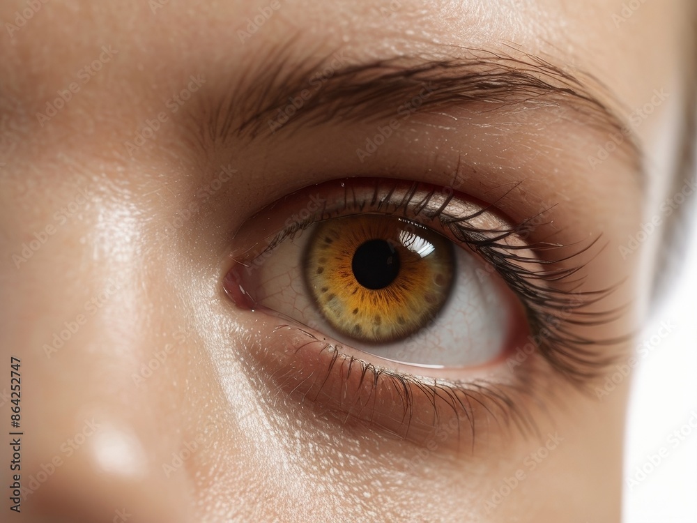 Naklejka premium close up woman's face, vision problems