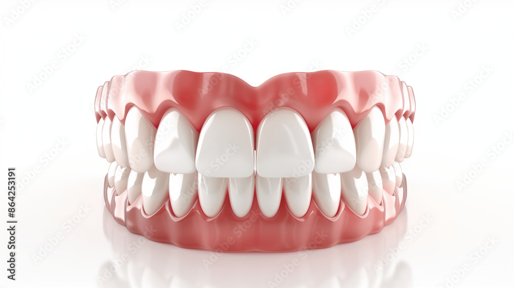 3D render of teeth with dental veneers being applied to the front surfaces, highlighting aesthetic enhancement, against a clean white background, focusing on cosmetic dentistry.
3D render of teeth with dental veneers being applied to the front surfaces, highlighting aesthetic enhancement, against a clean white background, focusing on cosmetic dentistry.