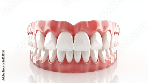 Wallpaper Mural 3D render of teeth with dental veneers being applied to the front surfaces, highlighting aesthetic enhancement, against a clean white background, focusing on cosmetic dentistry.

 Torontodigital.ca
