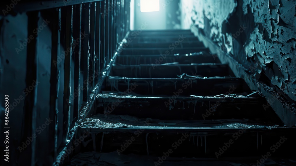An ancient stone stairway spirals up a narrow, light-filled corridor in a historic building An ancient stone stairway spirals up a narrow, light-filled corridor in a historic building