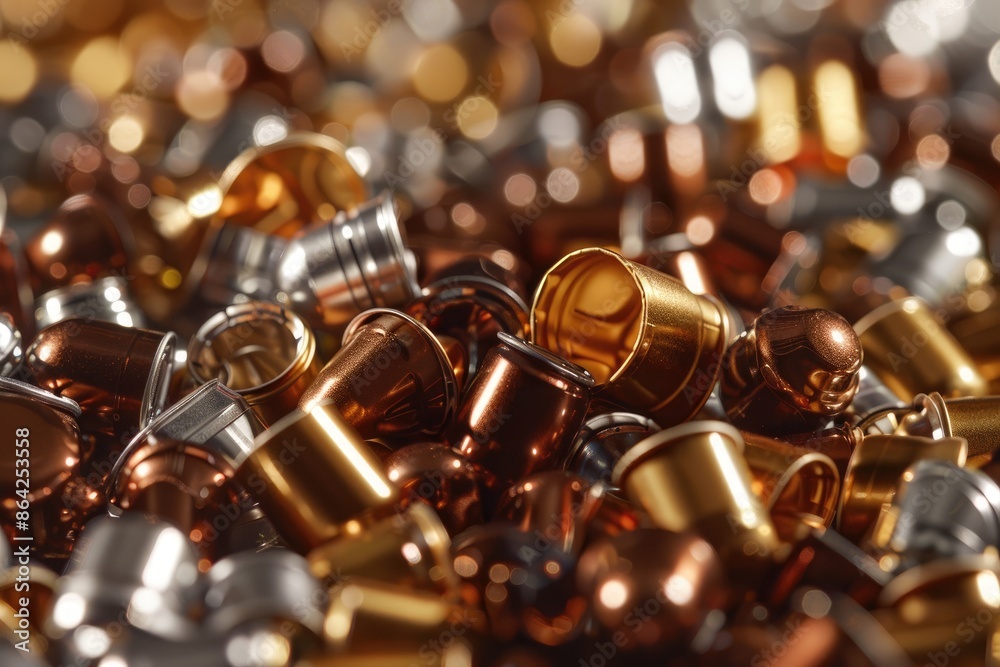 A close up horizontal photo of a background filled with coffee capsules providing ample copy space A close up horizontal photo of a background filled with coffee capsules providing ample copy space