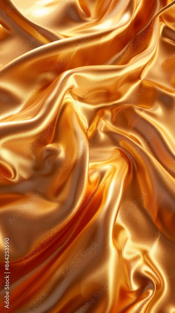 Fototapeta premium Gold silk texture of satin abstract background.
