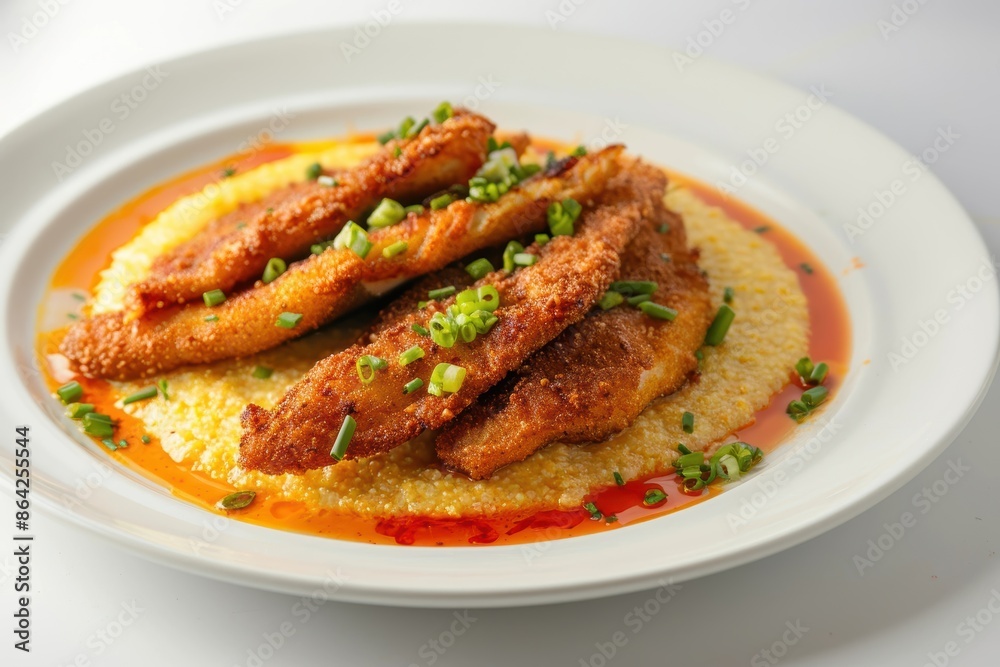 Flaky Catfish Fillets with Velvety Butter Sauce and Chopped Chives Flaky Catfish Fillets with Velvety Butter Sauce and Chopped Chives