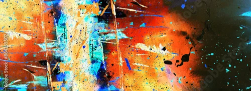 Panel kuchenny z motywem Digital painting multicolors abstract art design .