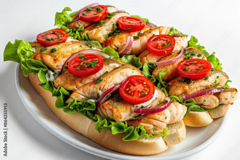 Tasty Catfish Hero with Seared Tomatoes and Herbed Mayo Tasty Catfish Hero with Seared Tomatoes and Herbed Mayo