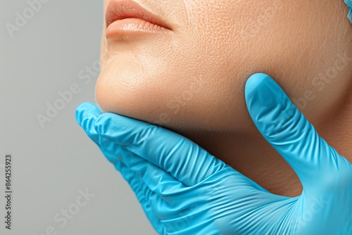 Patient undergoing a neck lift to remove excess skin and improve contour, neck lift, facial rejuvenation