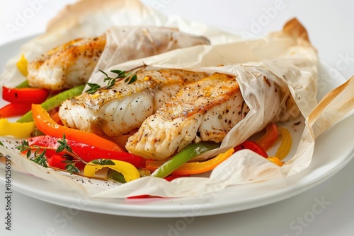 Catfish and Peppers en Papillote: Nestled Atop Bell Peppers