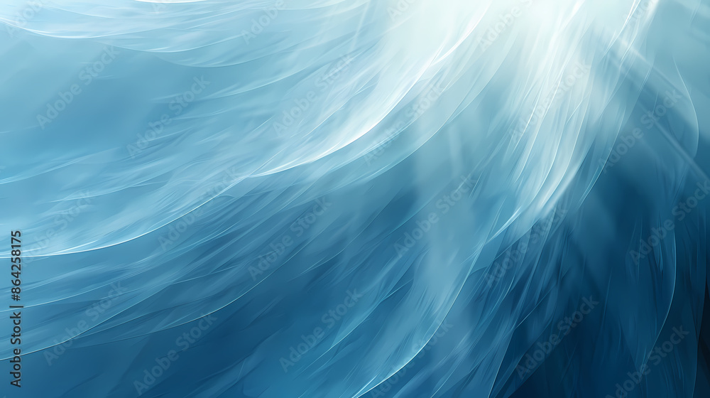Abstract blue and white flowing waves of light creating a serene and ethereal effect. Abstract blue and white flowing waves of light creating a serene and ethereal effect.