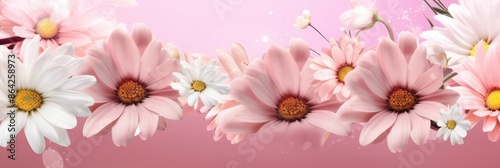 Pink and White Daisy Bouquet with Soft Focus © Nice Seven