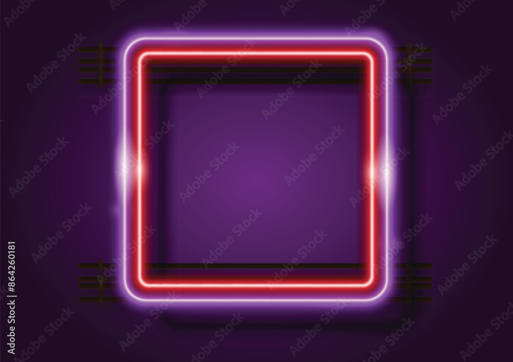Purple square neon banner Purple square neon banner