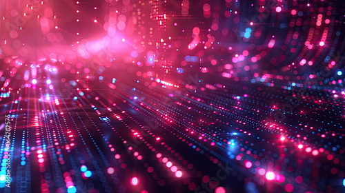 Wallpaper Mural Digital abstract technology background with data streams, top view, highlighting dynamic and futuristic elements, cybernetic tone, Complementary Color Scheme Torontodigital.ca