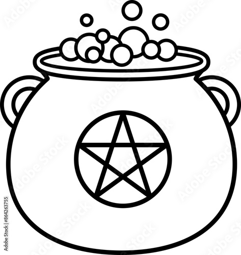 Halloween Witch Potion Cauldron Outline.
Halloween Witch cauldron isolated Outline vector.
Halloween Witch cauldron with bubbling brew Outline. 
Halloween Witch Poison Cauldron Outline. 