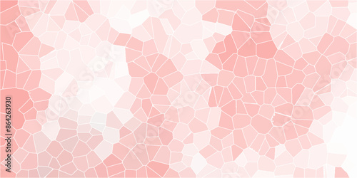 pink and white  stone tile pattern. Geometric Retro Tiles Pattern and Quartz Crystal Voronoi Diagram Background .Quartz glass natural fragment. pink broken glass grunge art vintage design . .