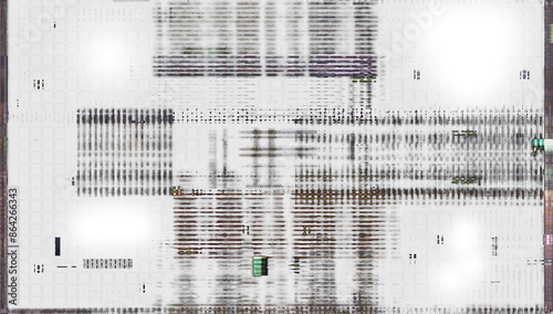 Digital errors on the screen. Colorful stripes noisy television screen