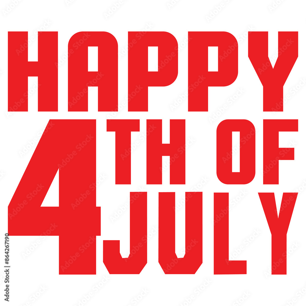 4th of july independence day typography clip art design on plain white transparent isolated background for card, shirt, hoodie, sweatshirt, apparel, tag, mug, icon, poster or badge