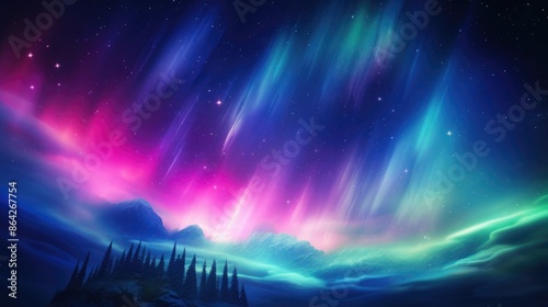 Mystical Night Skies: Northern Aurora