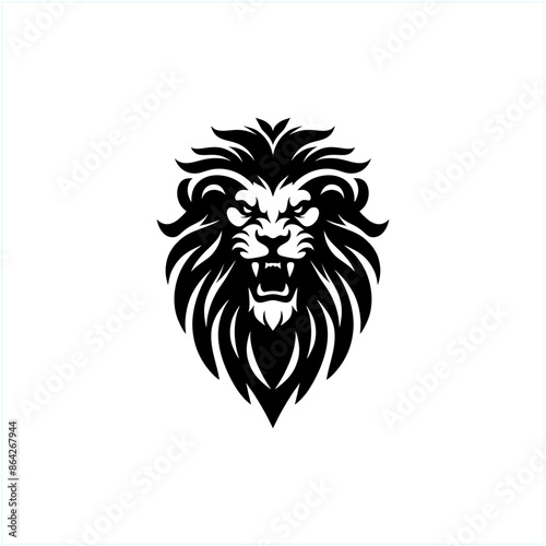 angry lion logo silhouette simple
