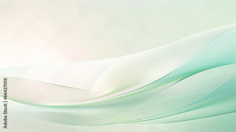 Fototapeta premium green color waves, abstract shapes and texture as background, modern art wallpaper