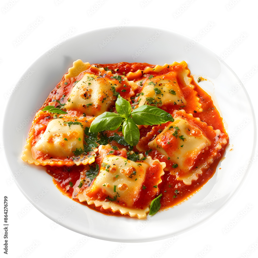 Argentinean ravioli pasta dish on transparent background Argentinean ravioli pasta dish on transparent background