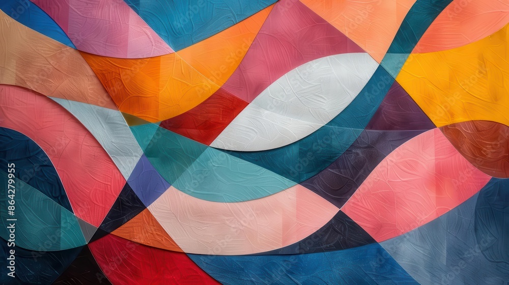 Fototapeta premium colorful abstract painting with a curved design