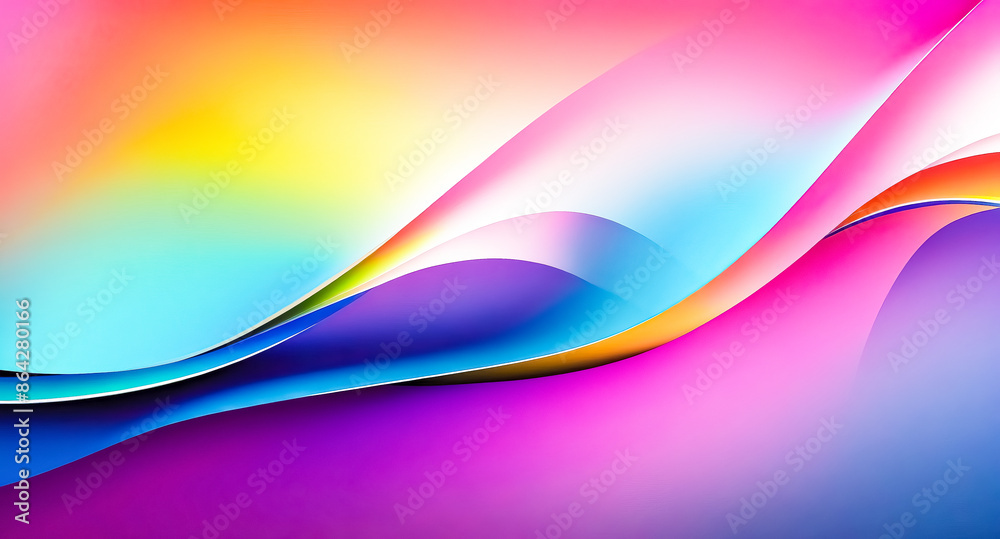 Fototapeta premium Abstract Colorful Gradient Background with Curved Lines