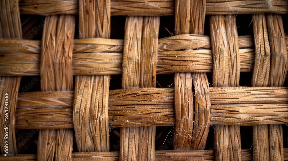 Intricate Woven Wicker Basket Texture Background - Close-up of Interlacing Straw Pattern in Handmade Basketry Craftsmanship Intricate Woven Wicker Basket Texture Background - Close-up of Interlacing Straw Pattern in Handmade Basketry Craftsmanship