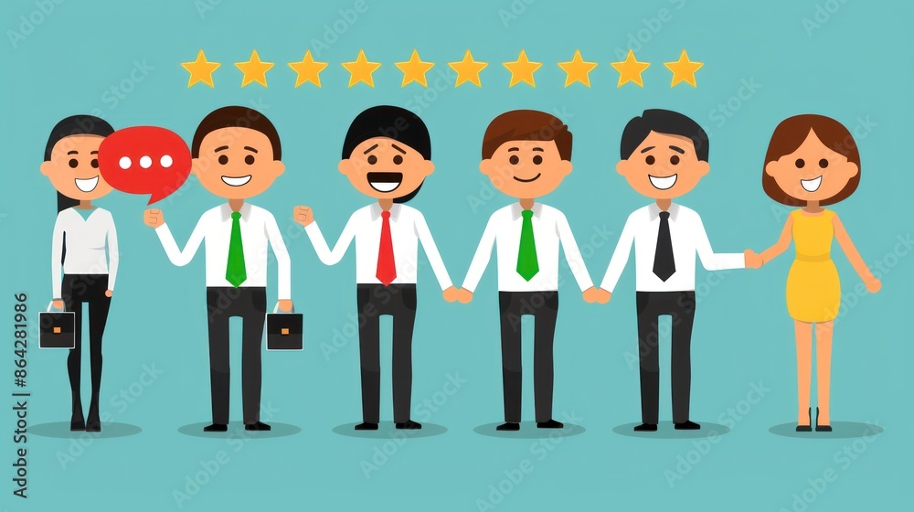 Happy Business People with Excellent Customer Feedback Happy Business People with Excellent Customer Feedback