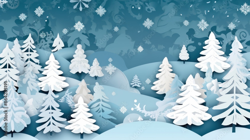 Obraz premium Cut paper, Christmas background.