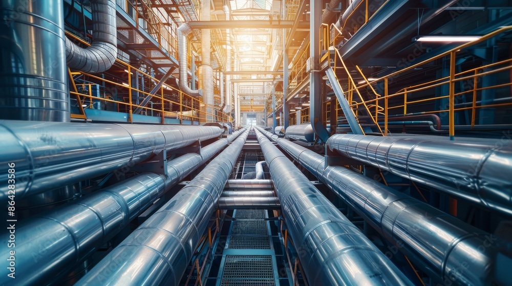 Industrial Pipeline Network in a Factory Industrial Pipeline Network in a Factory