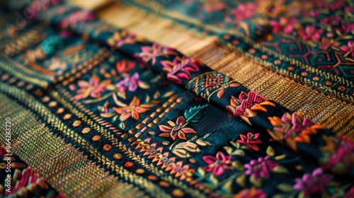 Detailed Woven Fabric Texture with Intricate Patterns in High Resolution
