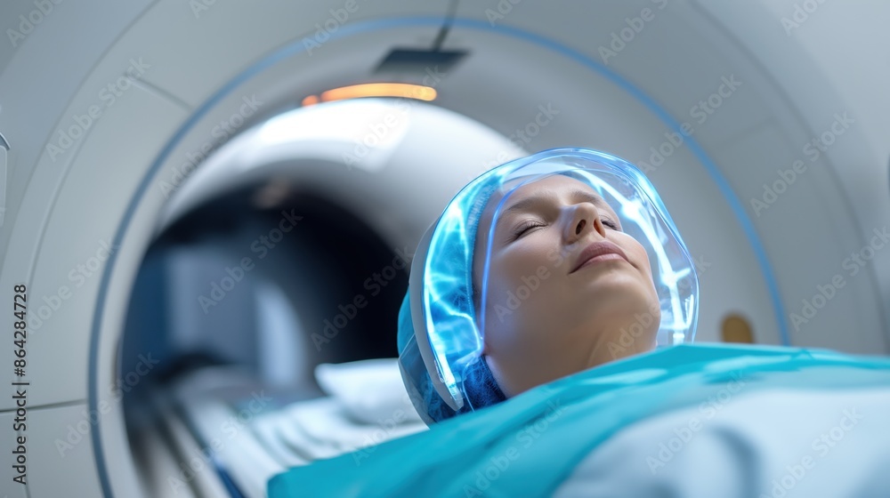 Radiation therapy session with a patient in a clinical setting