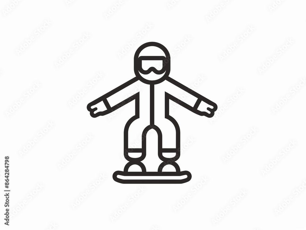 Outline icon of extreme sport isolated on a white background. It is a simple and minimalist concept. Outline icon of extreme sport isolated on a white background. It is a simple and minimalist concept.