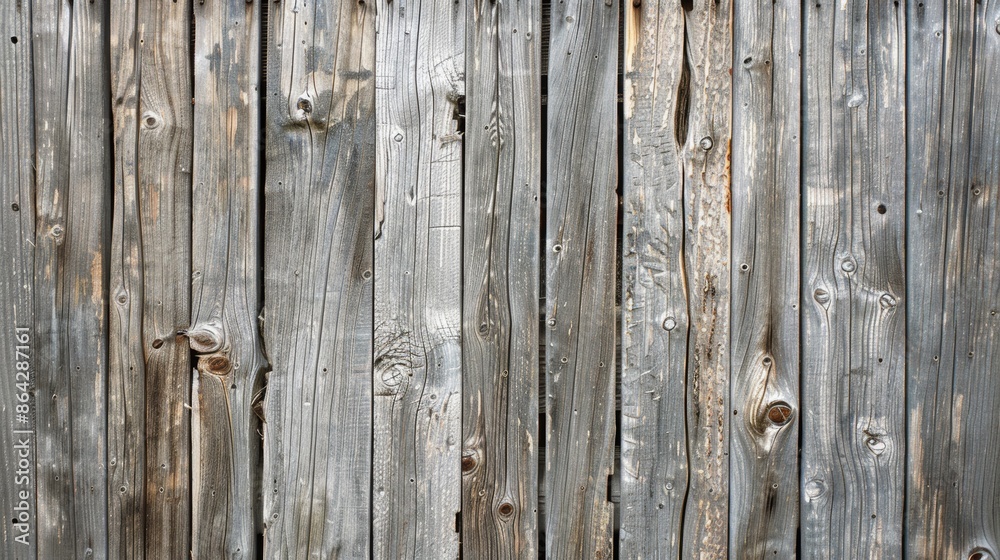 Detailed Close-up of a Weathered Wooden Fence with Visible Grain and Cracks Detailed Close-up of a Weathered Wooden Fence with Visible Grain and Cracks