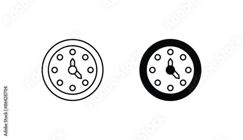 Clock icon design with white background stock illustration