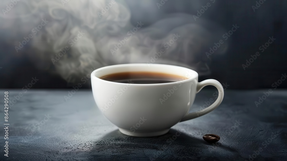 coffee perfection steaming hot black coffee in white cup on pristine background product photography coffee perfection steaming hot black coffee in white cup on pristine background product photography