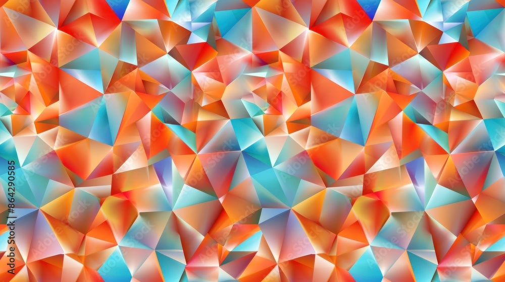 Obraz premium Abstract Geometric Pattern with Orange and Blue Triangles