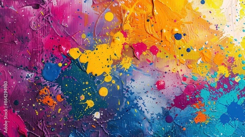 Abstract Colorful Splashes of Paint